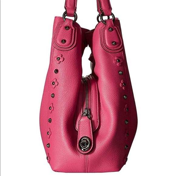 Coach Purse with Floral Rivets - Picture 3 of 5